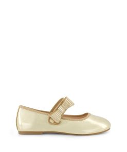 Little Girls' Amy Crystal Bow Ballet Flat in Gold