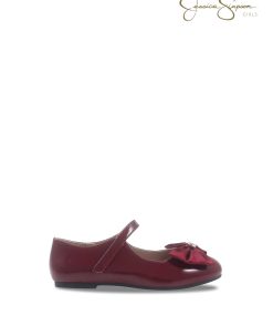 Girls Amy Big Bow Mary Jane in Maroon