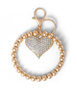 Pave Crystal Heart Keychain