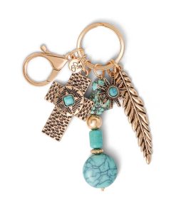 Turquoise Gold Charms Keychain