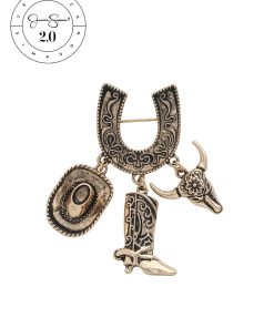 Jessica Simpson 2.0 Western Charm Horseshoe Brooch