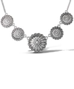 Antique Casting Flowers Pendant Necklace