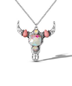 Crystal Bull Skull Pendant