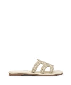 Bria Flat Sandal in Ivory