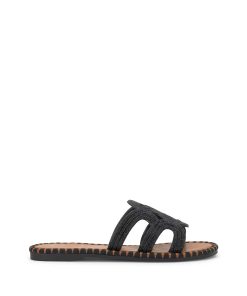 Bria Flat Sandal in Black