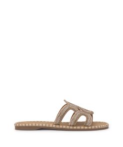 Bria Flat Sandal in Champagne