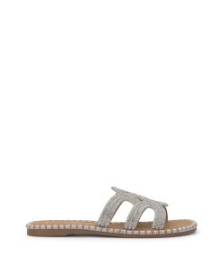 Bria Flat Sandal in Silver