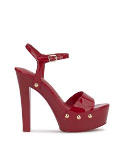 Calenta Studded Platform in Red Muse