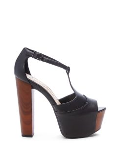 Dany T-Strap Platform Sandal in Black