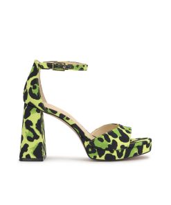 Kaliah Platform Sandal in Green Leopard