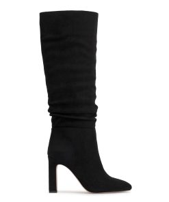 Minerva Knee High Boot in Black Suede