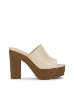 Shelbie Platform Slide in Soft Ivory