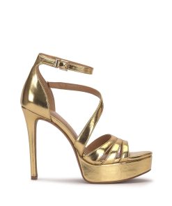 Shyremin Platform Sandal in Gold