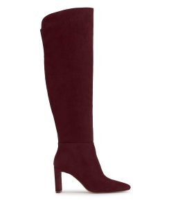 Simmona Over the Knee Boot in Dark Cherry