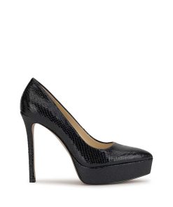 Sinelia Platform Pump in Black Snake