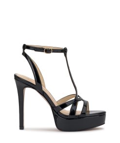 Sippete Platform Sandal in Black
