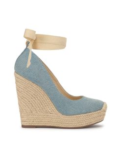 Zexie Platform Wedge in Denim