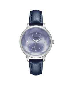 Faceted Glass Watch in Navy