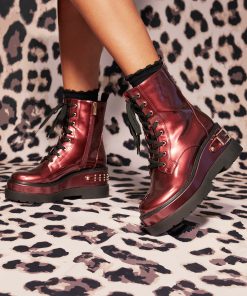 Imelda Combat Boot in Oxblood