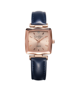 Cushion Case Strap Watch in Rose Gold Tone