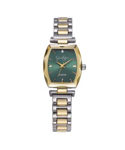 Faceted Bezel Bracelet Watch in Gold & Silver