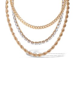 Mixed Metals Trio Necklace