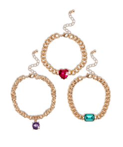 Gemstone Charm Chain Bracelets