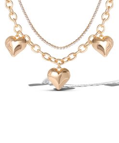 3 Hearts Layered Necklace