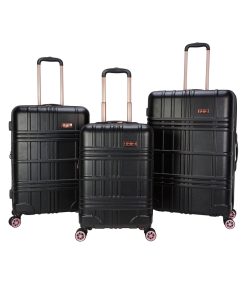 Jewel Plaid Luggage Collection in Black