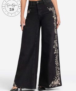 Jessica Simpson 2.0 Joplin Super Wide Jeans in Black