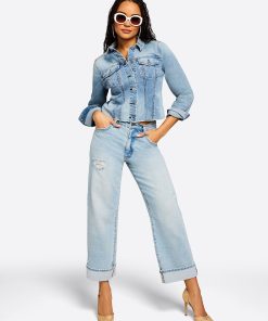 Valentine Wide Leg Boyfriend Jeans in Dearest