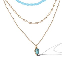 Layered Turquoise & Gold Bead Necklace