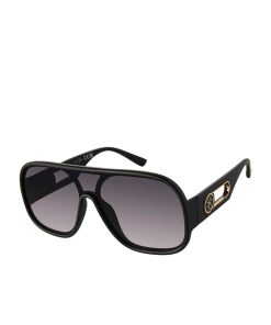 Modern Shield Aviator Sunglasses in Matte Black