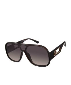 Modern Shield Aviator Sunglasses in Matte Tortoise