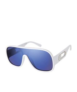 Modern Shield Aviator Sunglasses in Matte White