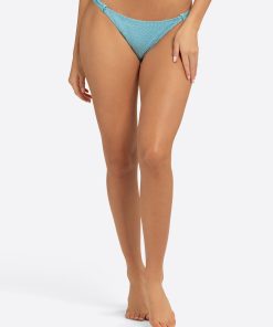 Strappy Bikini Bottom in Blue Retro
