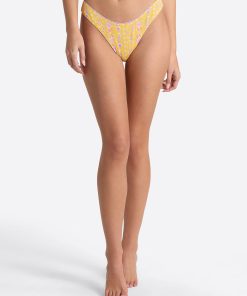 High Cut Cheeky Bottom in Foxglove Stripe