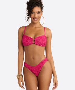 Crochet Ring Bandeau Top in Berry