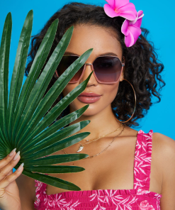 Geometric Metal Sunglasses in Rose Gold