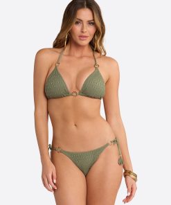Crochet String Bikini Top in Olive