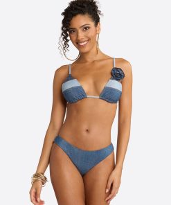 Triangle Bikini Top in Denim Dream